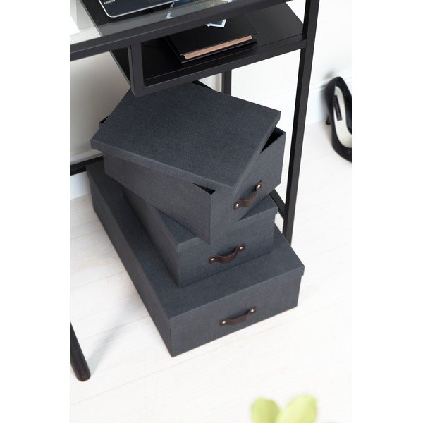 Zestaw 3 czarnych pudełek Bigso Box of Sweden Inge-image-1