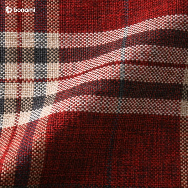 Czerwony fotel w kratę Max Winzer Lorris-image-1