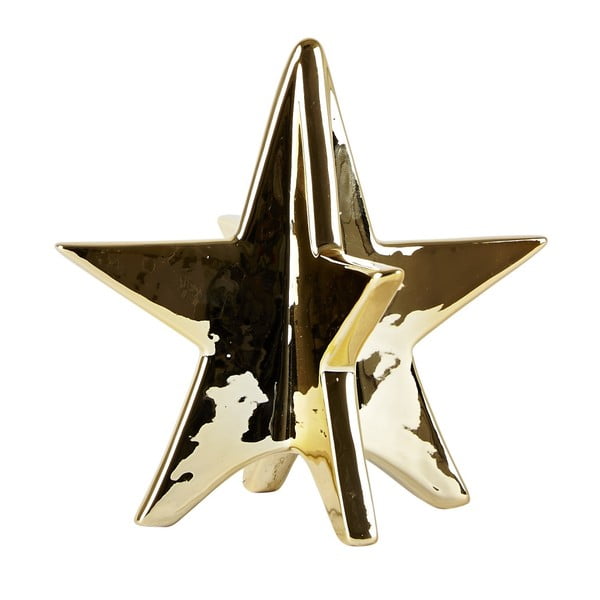 Gwiazda dekoracyjna KJ Collection Ceramic Gold, 13cm