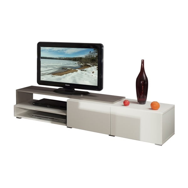 Szaro-brązowa szafka pod TV z białymi szufladami Symbiosis Albert, szer. 168 cm