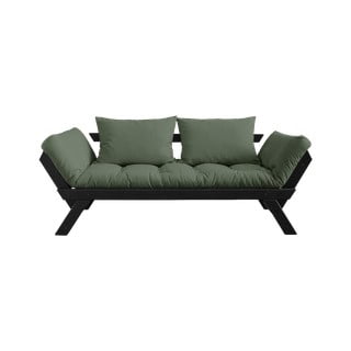 Sofa rozkładana z zielonym pokryciem Karup Design Bebop Black/Olive Green
