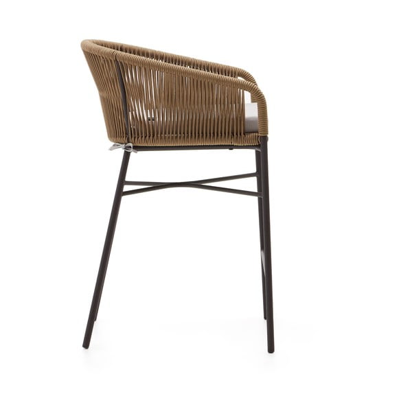 Beżowy metalowy/tapicerowany hoker ogrodowy Yanet – Kave Home-image-4