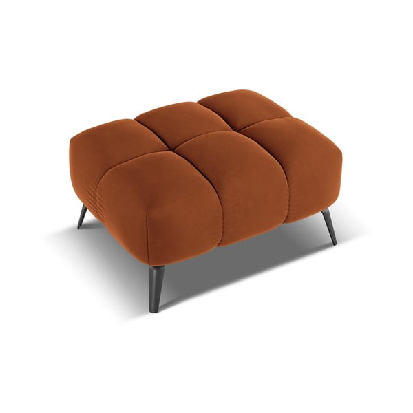 Pomarańczowy aksamitny podnóżek Nalu – Makamii-image-3