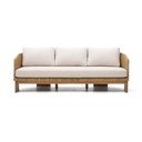 Beżowo-naturalny sofa ogrodowa z imitacji rattanu Xoriguer – Kave Home