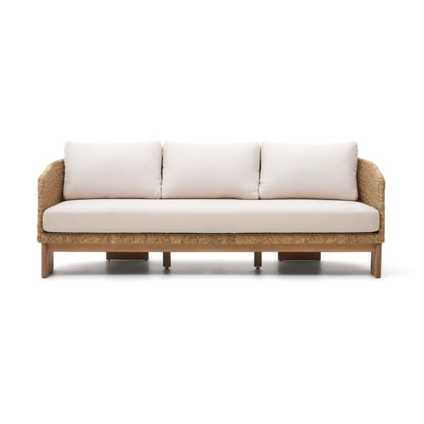 Beżowo-naturalny sofa ogrodowa z imitacji rattanu Xoriguer – Kave Home