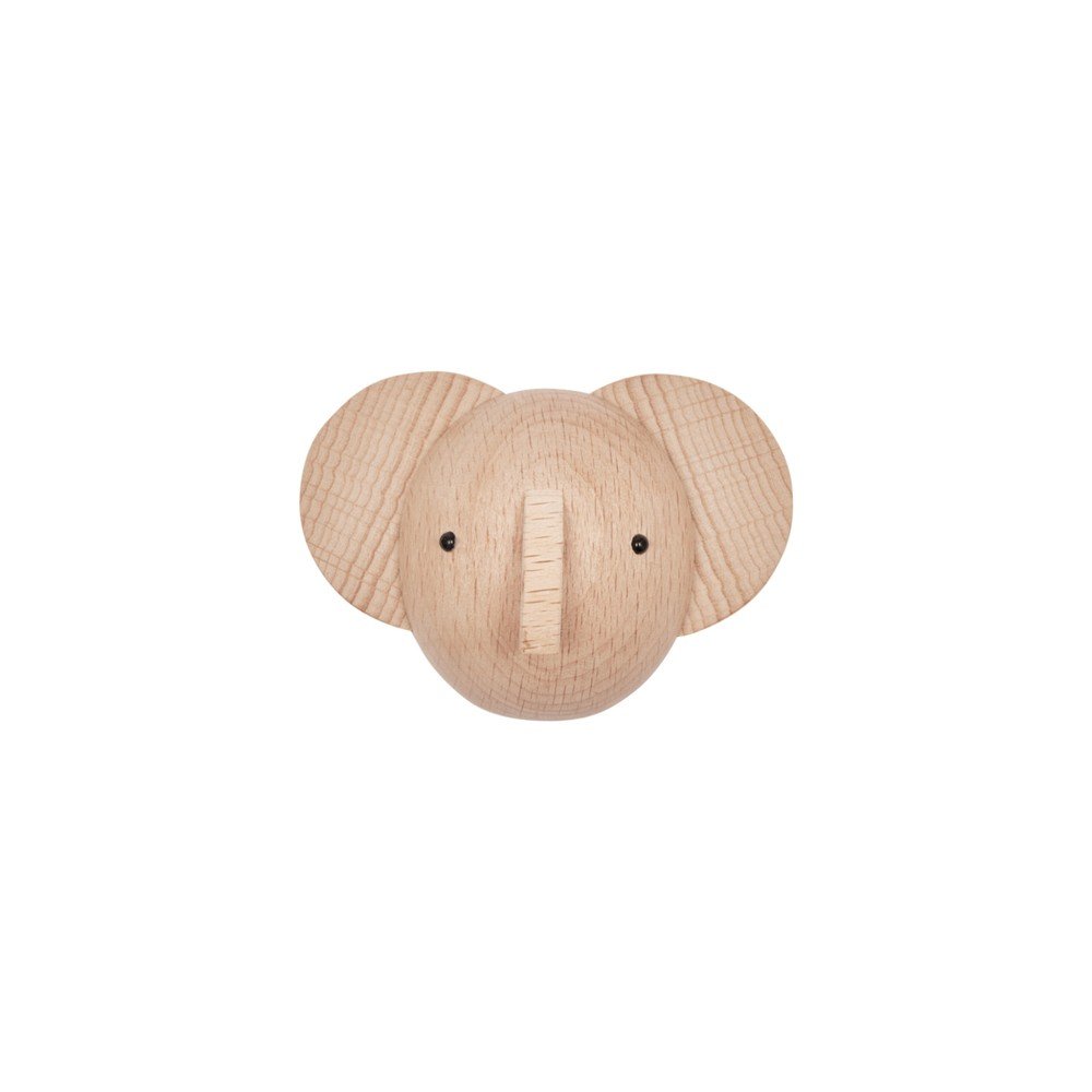 Ścienny haczyk z litego drewna bukowego w naturalnym kolorze Elephant – OYOY Mini