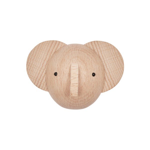Ścienny haczyk z litego drewna bukowego w naturalnym kolorze Elephant – OYOY Mini