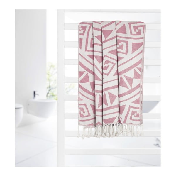 Różowy ręcznik hammam Kate Louise Mirabelle, 165x100 cm-image-3
