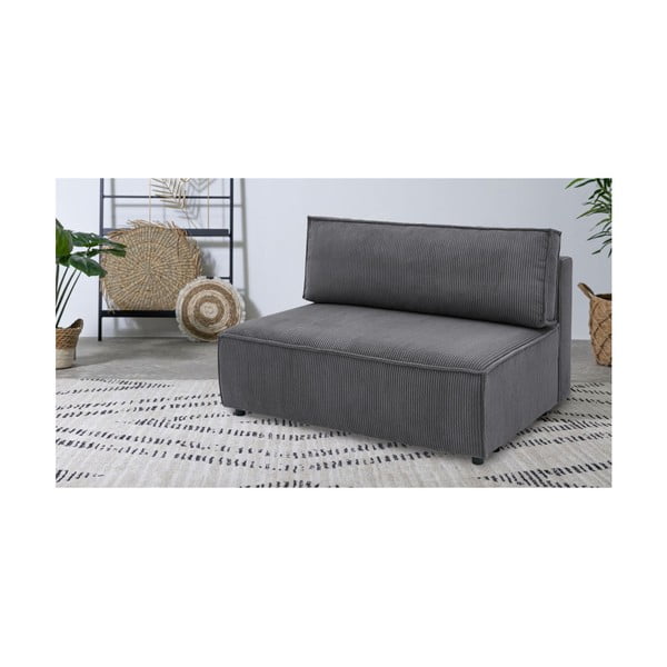 Ciemnoszary sztruksowy moduł sofy (moduł środkowy) Nihad modular – Bobochic Paris-image-1