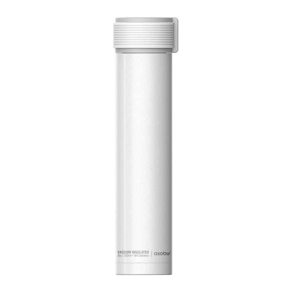 Biała butelka termiczna Asobu Skinny Mini, 230 ml