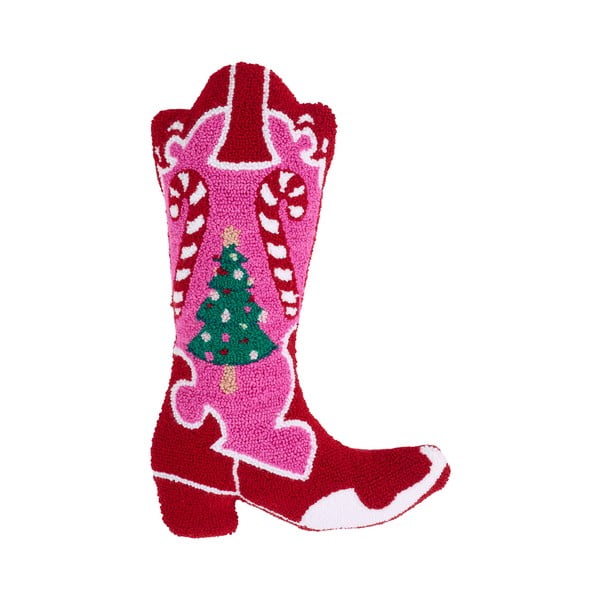 Poduszka dekoracyjna ze świątecznym motywem z materiału bouclé 48x35 cm Santa's Howdy Christmas Boot – Catherine Lansfield