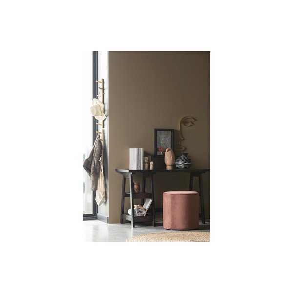 Różowy aksamitny puf WOOOD Sara, ⌀ 46 cm-image-2