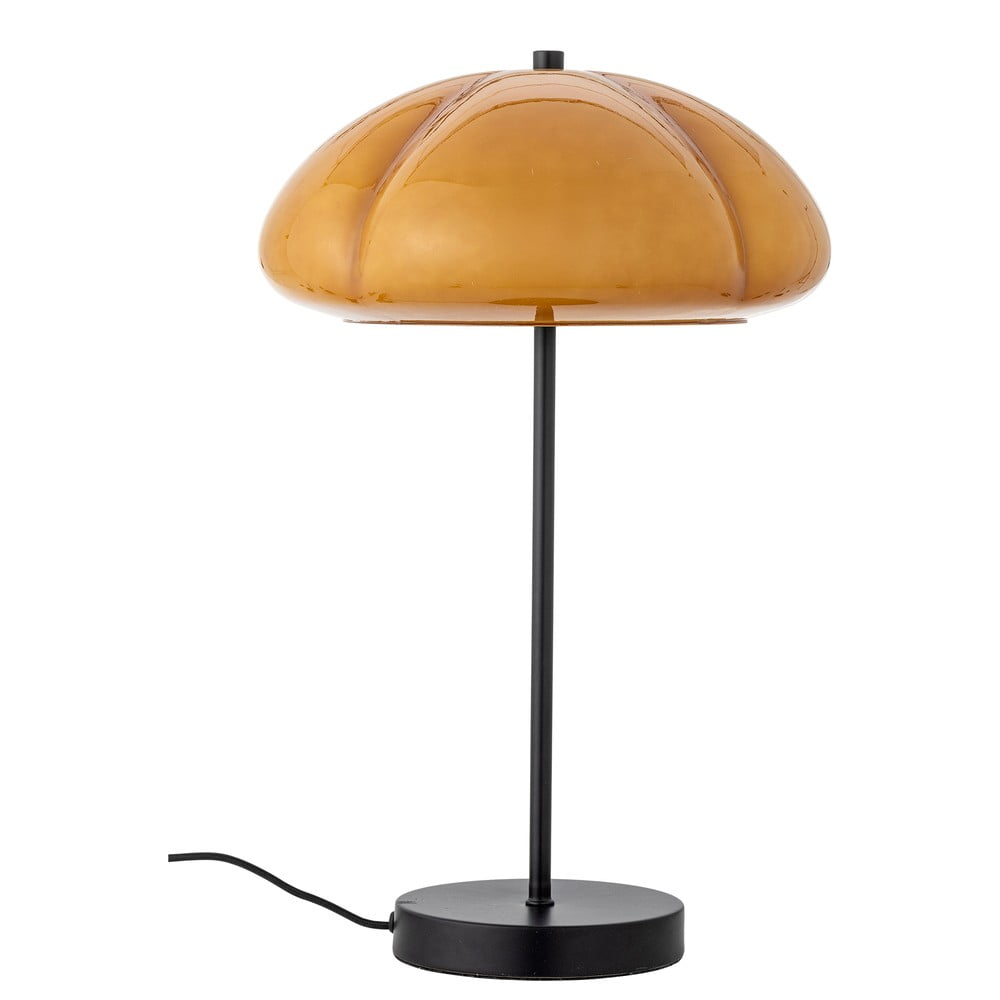 Lampa stołowa w kolorze ochry ze szklanym kloszem (wysokość 46,5 cm) Kinoko – Bloomingville