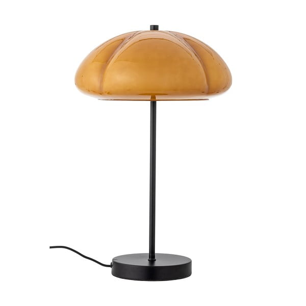 Lampa stołowa w kolorze ochry ze szklanym kloszem (wysokość 46,5 cm) Kinoko – Bloomingville