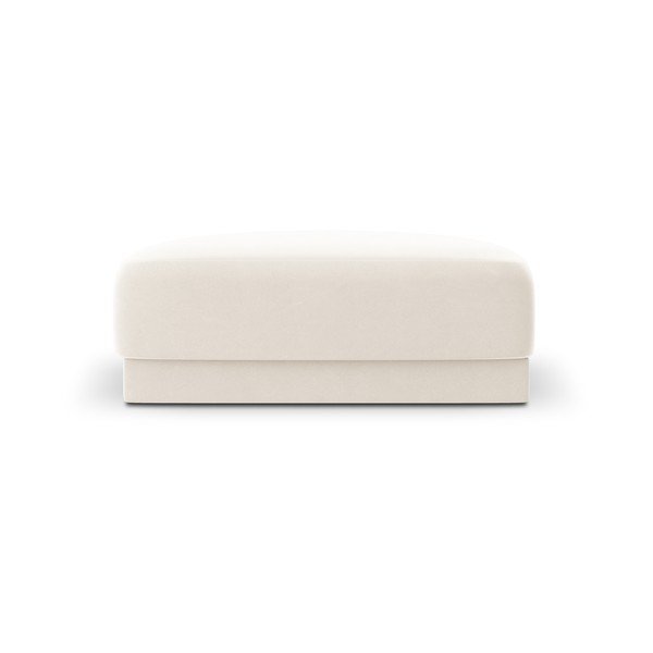 Biały aksamitny puf Miley  – Micadoni Home-image-3