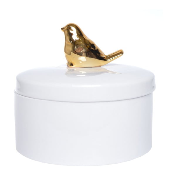 Ceramiczny pojemnik z wieczkiem Kwietnik Ewax Birdie, 9x9x8 cm