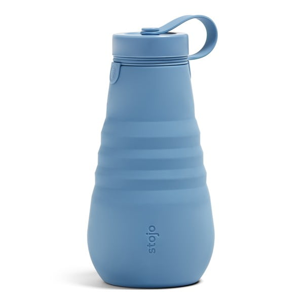 Niebieska składana butelka Stojo Bottle Steel, 590 ml