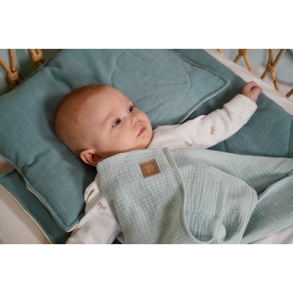 Zielony muślinowy kocyk dziecięcy 100x100 cm Mint – Moi Mili-image-3