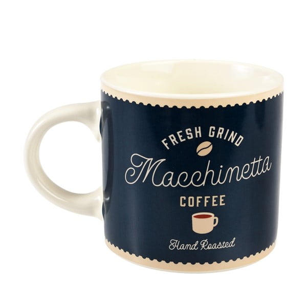 Ciemnoniebiesko-kremowy ceramiczny kubek 350 ml Macchinetta – Rex London
