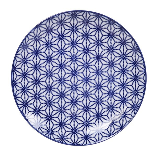 Niebieski talerz porcelanowy Tokyo Design Studio Star, ø 20,6 cm