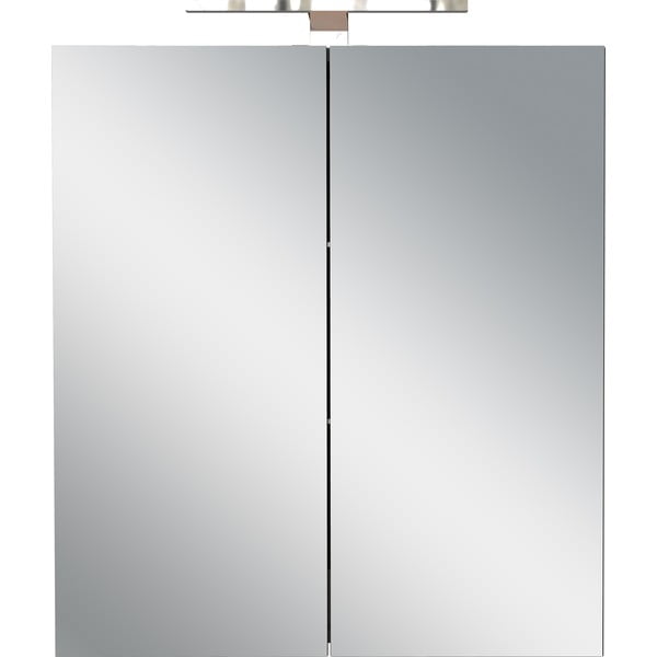 Antracytowa wisząca szafka łazienkowa z lustrem 60x71 cm Arcena – Germania