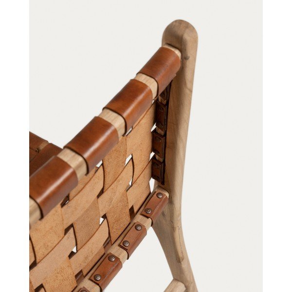 Koniakowo-naturalne krzesła ze skóry zestaw 2 szt. Calixta – Kave Home-image-4