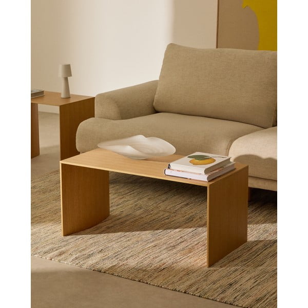 Stolik w dekorze dębu w jasnym naturalnym kolorze 45x90 cm Litto – Kave Home-image-1