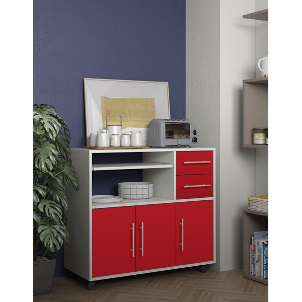 Czerwona komoda na kółkach Symbiosis Marius-image-1