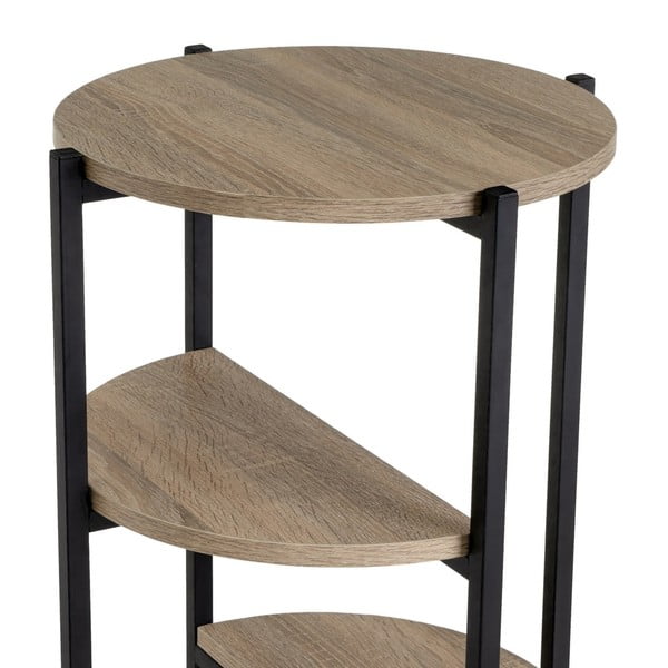 Czarny regał w dekorze dębu 40x80 cm – Casa Selección-image-3