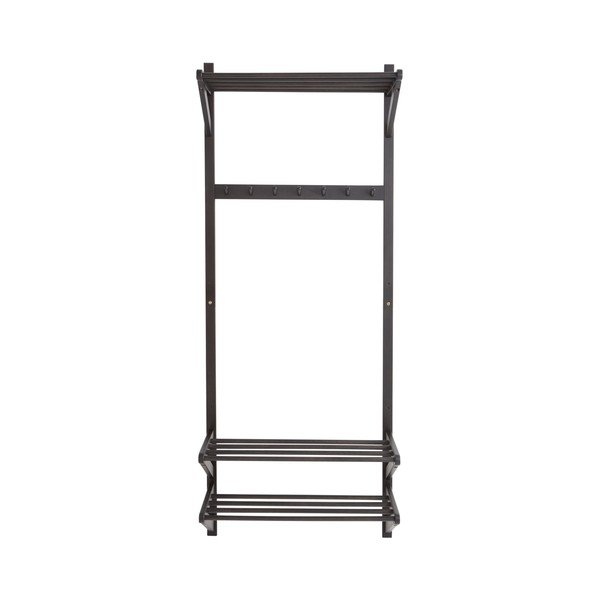 Czarny zestaw do przedpokoju z litego drewna sosnowego 75x190x32 cm Cole – Jotex-image-2