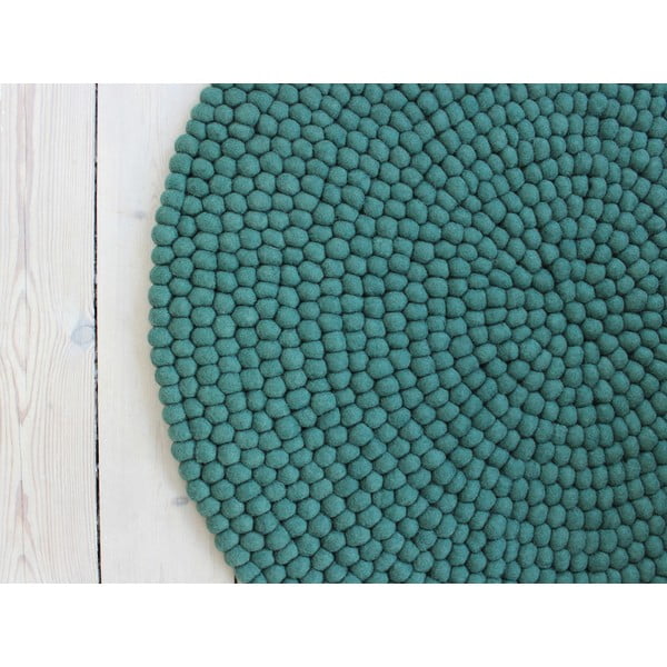 Zielony wełniany dywan kulkowy Wooldot Ball Rugs, ⌀ 200 cm