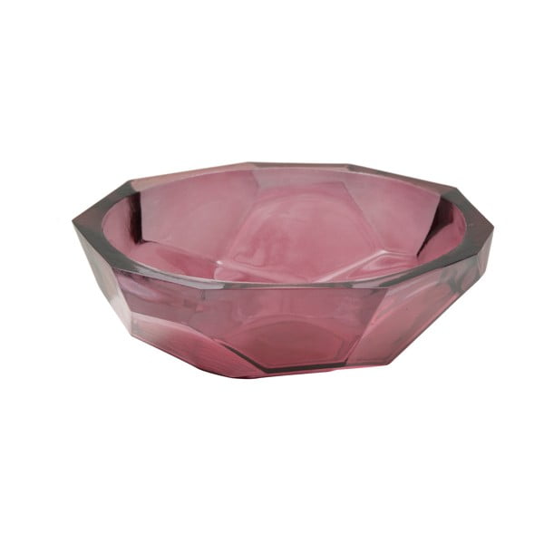 Różowa miska ze szkła z recyklingu Mauro Ferretti Stone, ø 25 cm