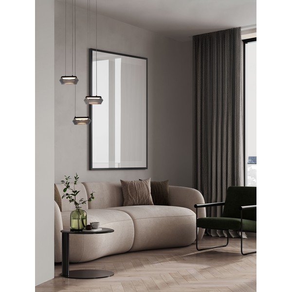 Szklana lampa wisząca LED ze ściemniaczem w kolorze matowej czerni ø 35 cm Jailyn – Nova Luce-image-1