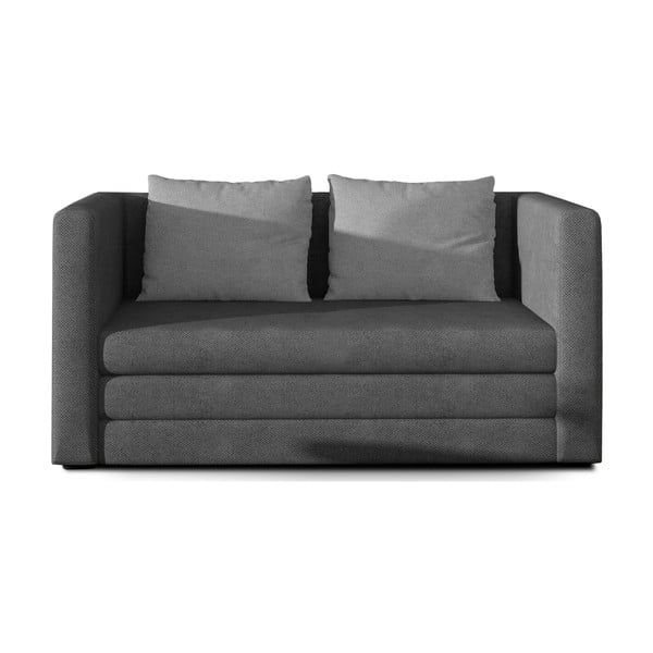 Szara rozkładana sofa z tkaniny szenilowej 132 cm Neva – ELTAP