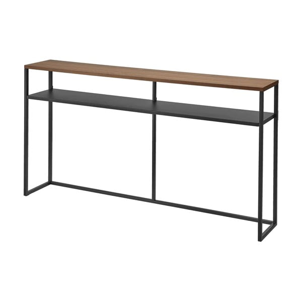 Czarno-ciemnobrązowa konsola w dekorze jesionu 20,5x126 cm Tower – YAMAZAKI