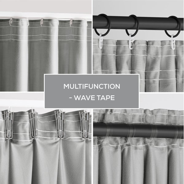 Jasnoszara aksamitna zasłona częściowo zaciemniająca (dimout) 140x270 cm Pleat – Restilo-image-3