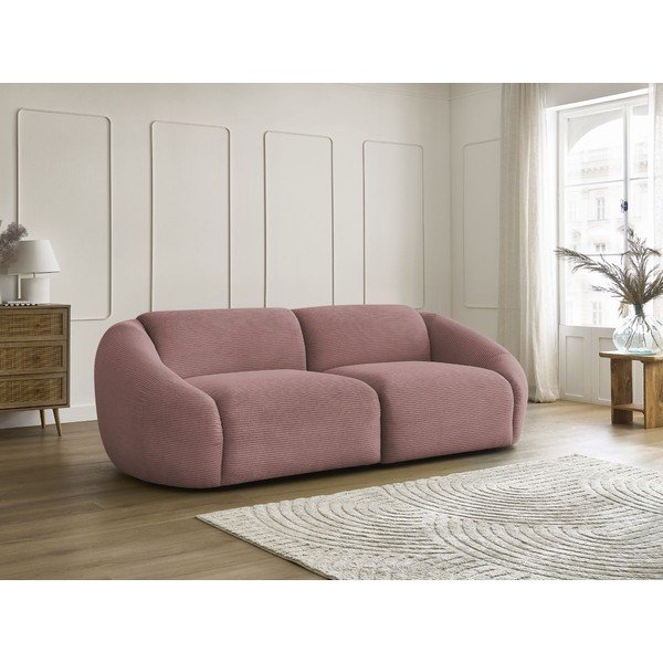 Różowa sztruksowa sofa 250 cm Tina – Bobochic Paris-image-1