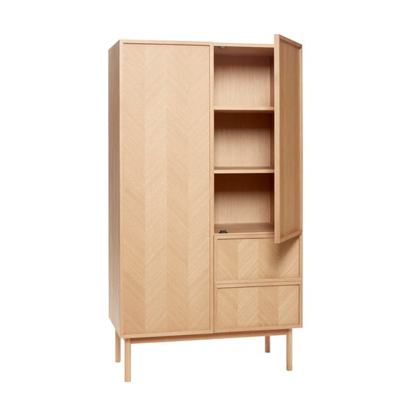 Szafa z drewna dębowego 100x180 cm Herringbone – Hübsch-image-3