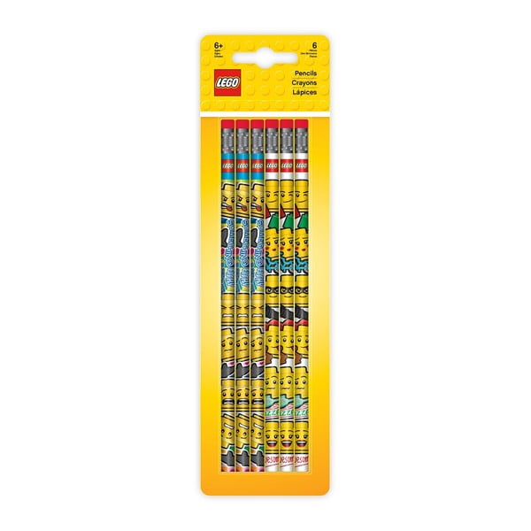 Komplet 6 grafitowych ołówków z gumką LEGO®