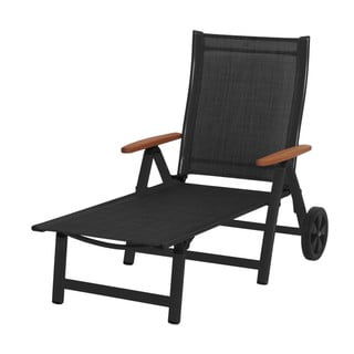 Czarny metalowy leżak ogrodowy Ass Comfort – Sun Garden