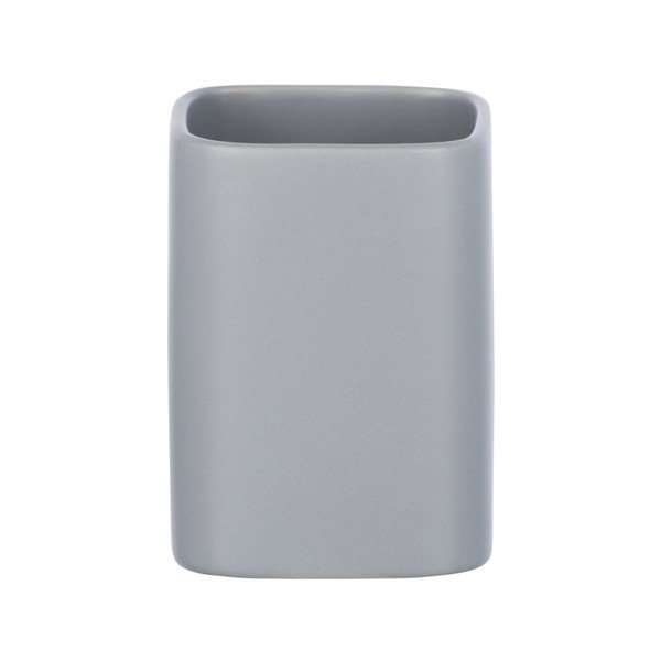 Szary ceramiczny kubek na szczoteczki w miedzianym kolorze Wenko Hexa-image-1