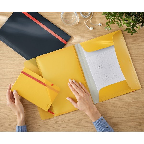 Żółta teczka z gumką i kieszonką Leitz Cosy, A4-image-1