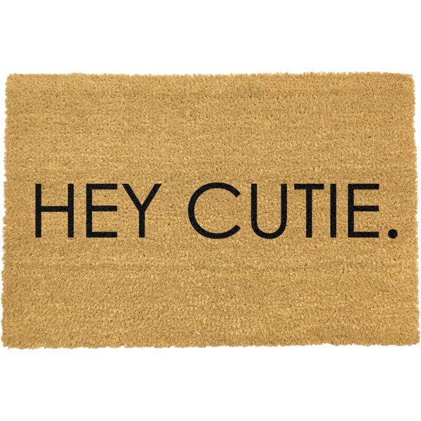 Wycieraczka z naturalnego włókna kokosowego Artsy Doormats Hey Cutie, 40x60 cm