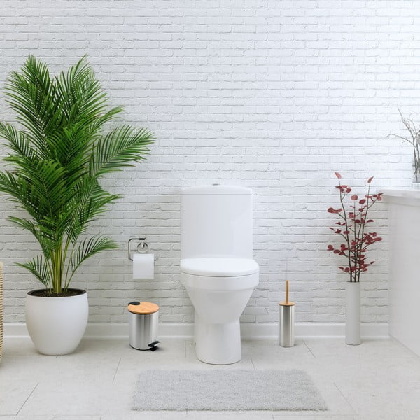 Stalowy kosz na śmieci z pedałem w kolorze matowego srebra 3 l   Adonis – Spirella-image-1