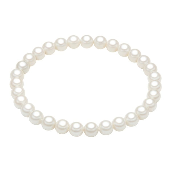 Biała bransoletka z pereł Muschel, białe perły ⌀ 0,6 x długość 16 cm