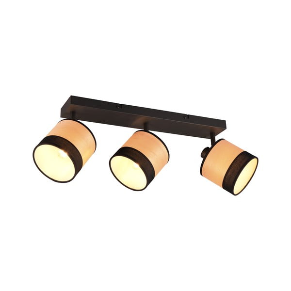 Czarno-naturalna lampa sufitowa ø 12 cm Bolzano – Reality-image-2