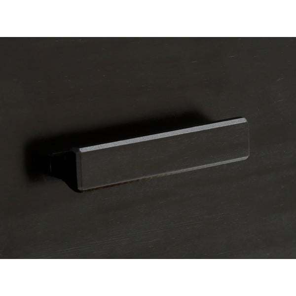 Czarna komoda z drewna sosnowego z rattanowymi drzwiczkami Støraa Jolene, szer. 90 cm-image-1