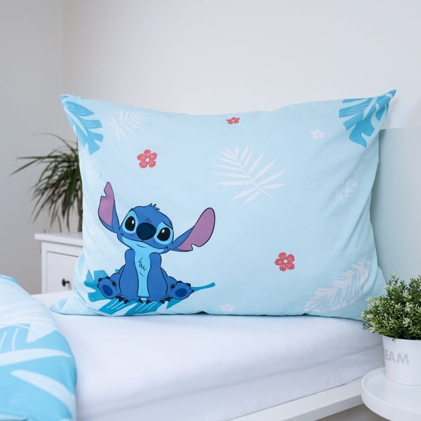 Niebieska bawełniana pościel dziecięca jednoosobowa 140x200 cm Lilo and Stitch "Blue"  – Jerry Fabrics-image-3