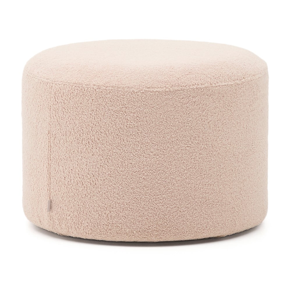 Jasnoróżowy puf z materiału bouclé Kaeli – Kave Home
