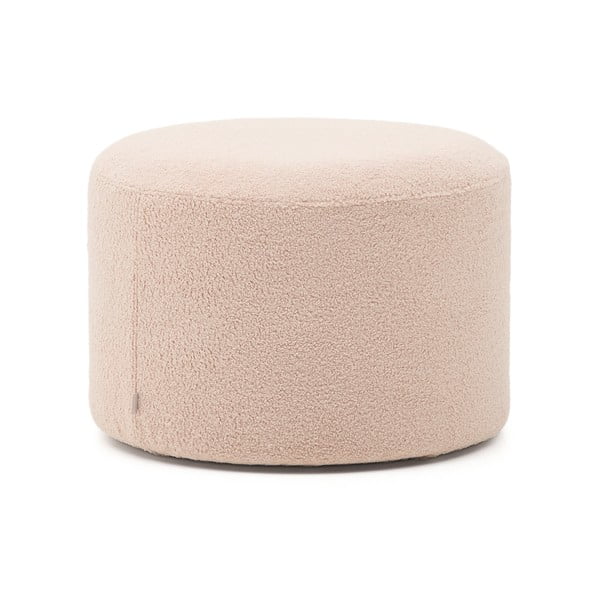 Jasnoróżowy puf z materiału bouclé Kaeli – Kave Home